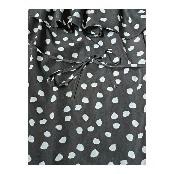 Merona Small Black, White Polka Dot Polyester Knee Length Dress - Picture 3 of 11